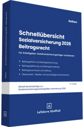 Geiken |  Schnellübersicht Sozialversicherung 2026 Beitragsrecht | Buch |  Sack Fachmedien