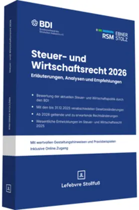 BDI |  Steuer- und Wirtschaftsrecht 2026 | Buch |  Sack Fachmedien