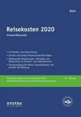 Deck | Reisekosten 2020 | Buch | 978-3-08-321020-7 | www.sack.de