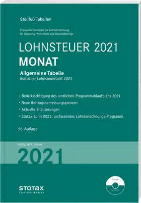 Tabelle, Lohnsteuer 2021 Monat | Buch | 978-3-08-332821-6 | sack.de