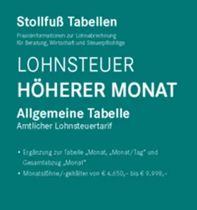 Tabelle, Lohnsteuer 2026 Höherer Monat | Buch | 978-3-08-333526-9 | www.sack.de