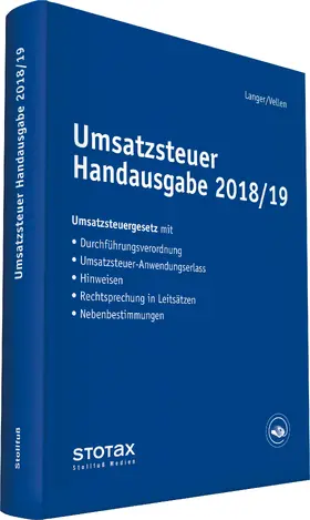 Langer / Vellen |  Umsatzsteuer Handausgabe 2018/19 | Buch |  Sack Fachmedien