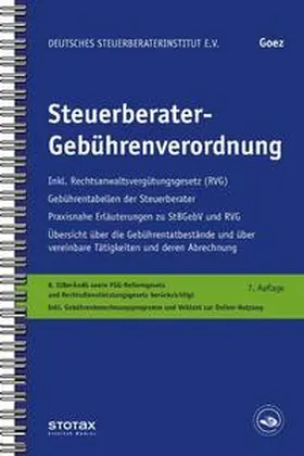 Goez | Steuerberatergebührenverordnung | Buch | 978-3-08-371008-0 | www.sack.de