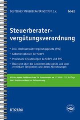 Goez | Goez, C: Steuerberatervergütungsverordnung | Buch | 978-3-08-371011-0 | sack.de