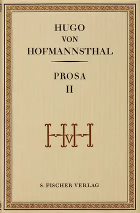 Hofmannsthal / Steiner |  Prosa II | Buch |  Sack Fachmedien