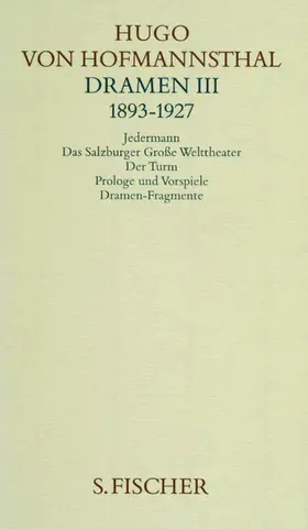 Hofmannsthal |  Dramen 3 (1893 - 1927) | Buch |  Sack Fachmedien