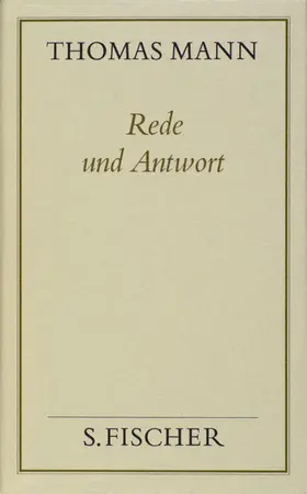 Mann |  Rede und Antwort ( Frankfurter Ausgabe) | Buch |  Sack Fachmedien