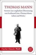 Mann |  Vorwort [zur englischen Übersetzung von Ferdinand Lion »Thomas Mann. Leben und Werk«] | eBook | Sack Fachmedien