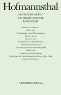 Hofmannsthal / Barth / Dewitz |  Band XXXII Reden und Aufsätze 1 | Buch |  Sack Fachmedien