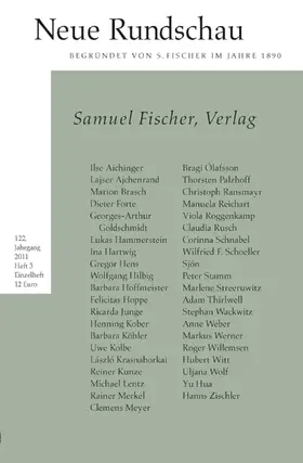 Balmes / Bong / Roesler |  Neue Rundschau 2011/3 | Buch |  Sack Fachmedien