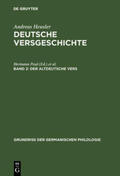 Heusler |  Der altdeutsche Vers | Buch |  Sack Fachmedien