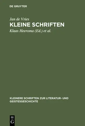 Vries / Kylstra / Heeroma |  Kleine Schriften | Buch |  Sack Fachmedien