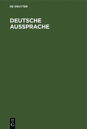 Deutsche Aussprache | Buch | 978-3-11-000325-3 | www.sack.de