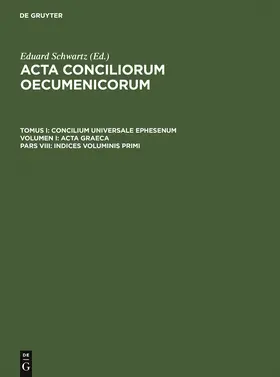 Straub / Schwartz |  Indices voluminis primi | Buch |  Sack Fachmedien