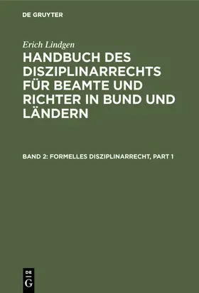 Lindgen |  Formelles Disziplinarrecht | Buch |  Sack Fachmedien