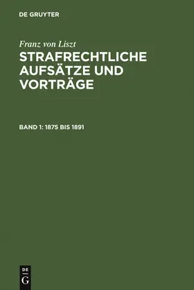 Liszt |  1875 bis 1891 | Buch |  Sack Fachmedien