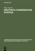 Liu |  Deutsch-Chinesische Syntax | Buch |  Sack Fachmedien