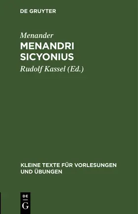 Menander / Kassel |  Menandri Sicyonius | Buch |  Sack Fachmedien