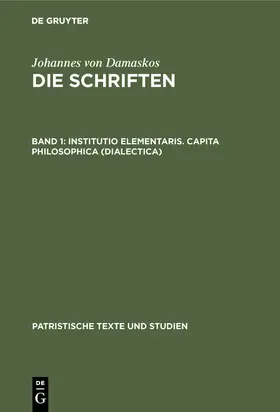 Kotter |  Institutio elementaris. Capita philosophica (Dialectica) | Buch |  Sack Fachmedien