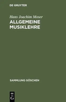 Moser |  Allgemeine Musiklehre | Buch |  Sack Fachmedien