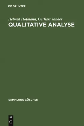 Jander / Hofmann |  Qualitative Analyse | Buch |  Sack Fachmedien