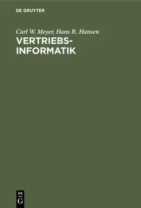 Meyer / Hansen |  Vertriebsinformatik | Buch |  Sack Fachmedien