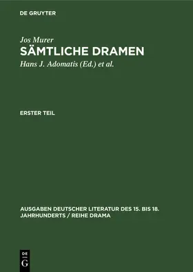 Murer / Escherig / Adomatis |  Sämtliche Dramen | Buch |  Sack Fachmedien