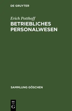 Potthoff |  Betriebliches Personalwesen | Buch |  Sack Fachmedien