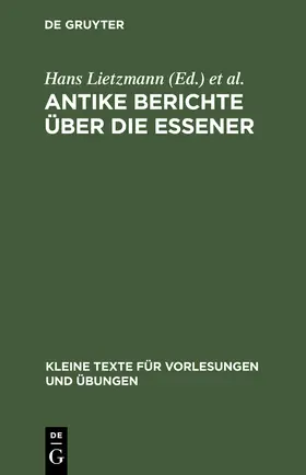 Burchard / Adam |  Antike Berichte über die Essener | Buch |  Sack Fachmedien