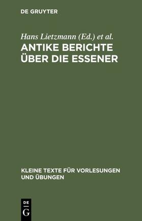 Burchard / Adam | Antike Berichte über die Essener | Buch | 978-3-11-004183-5 | sack.de