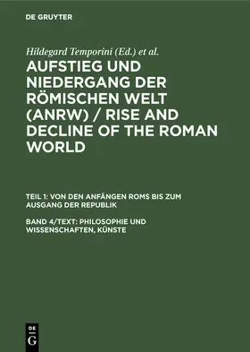 Haase / Temporini | Philosophie und Wissenschaften, Künste | Buch | 978-3-11-004570-3 | sack.de