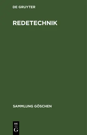 Degruyter |  Redetechnik | Buch |  Sack Fachmedien
