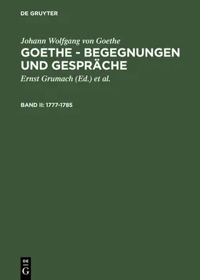 Grumach / Goethe |  1777-1785 | Buch |  Sack Fachmedien