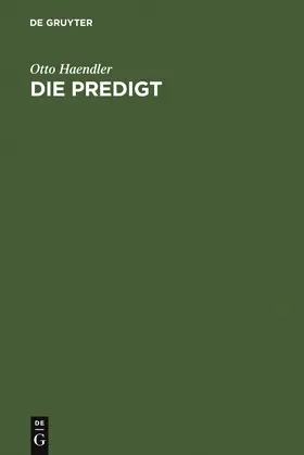 Haendler |  Die Predigt | Buch |  Sack Fachmedien