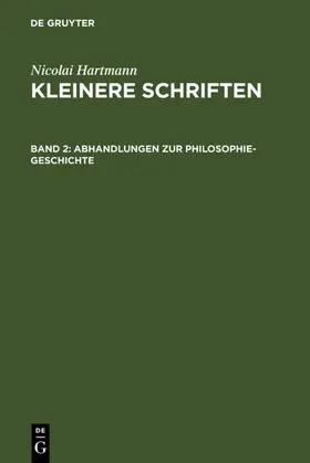 Hartmann |  Abhandlungen zur Philosophie-Geschichte | Buch |  Sack Fachmedien