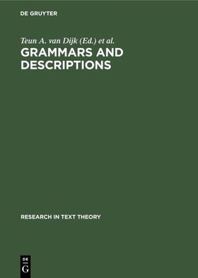 Petöfi / Dijk |  Grammars and Descriptions | Buch |  Sack Fachmedien