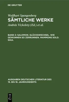 Vizkelety / Bircher |  Salomon. Glückswechsel. Wie gewunnen so zerrunnen. Mammons Sold. Saul | Buch |  Sack Fachmedien