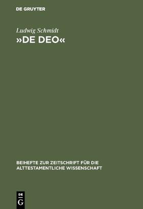 Schmidt |  »De Deo« | Buch |  Sack Fachmedien