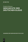 Beissner |  Geschichte der deutschen Elegie | Buch |  Sack Fachmedien