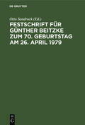 Sandrock |  Festschrift für Günther Beitzke zum 70. Geburtstag am 26. April 1979 | Buch |  Sack Fachmedien