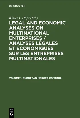Hopt |  European Merger Control | Buch |  Sack Fachmedien