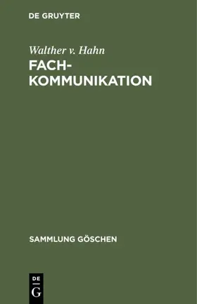 Hahn |  Fachkommunikation | Buch |  Sack Fachmedien