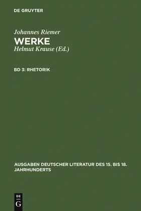 Riemer / Krause | Rhetorik | Buch | 978-3-11-009930-0 | www.sack.de