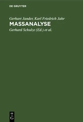 Jander / Jahr / Schulze |  Maßanalyse | Buch |  Sack Fachmedien