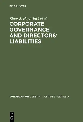 Teubner / Hopt |  Corporate Governance and Directors' Liabilities | Buch |  Sack Fachmedien