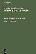 Beck / Schneider / Höpker-Herberg |  Klopstock, F: Apparat 1 | Buch |  Sack Fachmedien