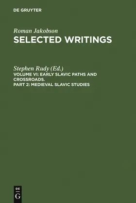 Jakobson / Rudy |  Medieval Slavic Studies | Buch |  Sack Fachmedien