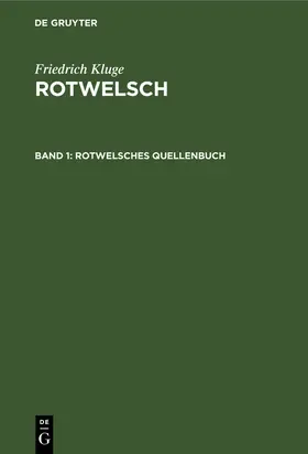 Rotwelsches Quellenbuch | Buch |  Sack Fachmedien