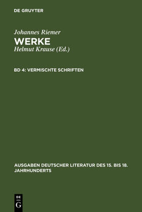 Riemer / Krause |  Vermischte Schriften | Buch |  Sack Fachmedien