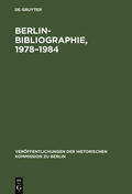 Schäfer / Stromeyer / Korb |  Berlin-Bibliographie, 1978¿1984 | Buch |  Sack Fachmedien